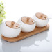 Ceramic Salt Jar Spice Canister Bamboo Lid