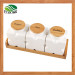 Ceramic Seal Bottle / Storage Jar Set with Bamboo Stand