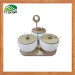 Ceramic Seasoning Jar Set with Portable Bamboo Stand
