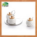 Ceramic Spice Jar Three Pieces Set with Portable Tray