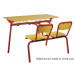 Cheap High Quality Durable School Double Desk and Chair Set (SF-23D)