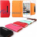 Cheap PU Leather Wallet Leather Case for iPhone 5 with Credit ID Card Holder