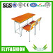 Cheapest Double Student Table and Chairs Plywood with Fireproof Board