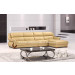 Chinese Furniture Wood Frame Top Leather Chaise Sofa (B77)