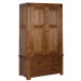 Chunky Oak Gents Wardrobe with 2 Drawers