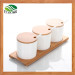 Customize Ceramic Sugar / Spice Jar with Bamboo Stand