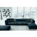 Divany Modern Black Leather Fabric Sofa Set D-62 G (R) +H (L)
