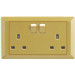 Double 3-Pin Wall Socket with 2 Gang Switch