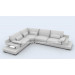 Drawing Room Furniture 2seater Chaise Grey Sofa (SF174)