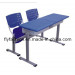 Durable Plastic High School Furniture Double Student Desk and Chair (SF-52B)