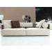European Modern Wood & Fabric Seat Sofa