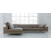 Fabric Leather Corner Sofa for Home Bedroom Living Hotel Room Modern Look Furniture (JP-SF-075)