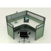 Frosted Glass One Person Modular Partition/Office Workstation Furniture (HF-YZ054)