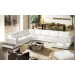 Genuine Corner White Import Leather Sofa with Small Table (S106)