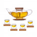 Glass Coffee Set W/ Bamboo Coaster