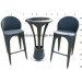 H-CZ-2059 Bar Table with Glass Top, Stainless Steel Base