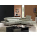 High Back Modern Grey Sectional Leather Sofa with Stainless Steel Legs (S102)