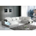 High Back White Sectional Leather Sofa with Table and Light (S072)