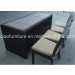High End Outdoor Rattan Bar Chairs and Table with PS-Wood Top