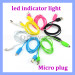 High Quality Micro Data Cable LED Light USB Charging Cable for Samsung HTC