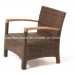 High Quality Outdoor Furniture Rattan Chair with Teakwood Arm