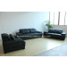 Home Furniture 3seater Black Italy Leather Sofa (SF010)