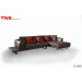 Home Furniture Genuine Corner Leather Sofa with Metal Leg (LS498)