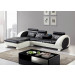 Home Furniture Round Armrest Leather Sofa Set (S014)