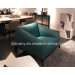 Italian Fashion Style Blue Leather Single Sofa (D-76A)