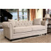 Ivory Tufted Fabric Sofa (L. A02)
