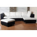 L Shape White Black Sofa Set with Ottoman (JP-sf-234)