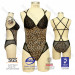Leopard Print Lycra and Mesh One-Piece