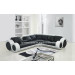 Living Room Wood Real Leather Sofa with Round Armrest and Table (S061)