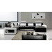 Low Back White Red Big Corner Leather Sofa with Lockers (S067)