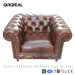 Luxury Heavy Wax Leather Chesterfield Sofa (OZ-SF-007-1)
