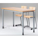 Metal Legs Classroom Furniture Double Student Desk and Chair