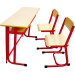 Middle School Wooden School Furniture Desk and Chair (SF-56)