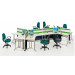 Modern 120 Degree Angled Workstation with Partition Panel (HF-YT604)