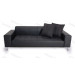 Modern Black Leather Loveseat with Metal Base for Furniture (JP-sf-204)