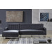 Modern Black Leather Sofa with Steel Legs (JP-sf-239)