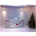 Modern Curved High Glossy White Salon Reception Desk (HX20)
