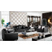 Modern Furniture Black 123seater Top Leather Sofa (K01)