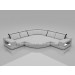 Modern Home Office Furniture White High Back with Ottoman (SF198)