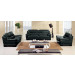 Modern Living Room Furniture Black Leather Sofa Set (SO50)