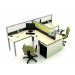 Modern Office Workstation Partition with Fabric and Glass (HF-YZ031)