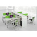 Modern Office Workstation with Hutch Cabinet for 4 Person (HF-CA004)