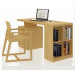 Modern Style Bamboo Office Chair Office Desk Set