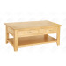 Natural Oak Wood Coffee Table with Drawers