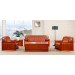 Office Brown Genuine Leather Sofa Set Design with Wood Frame (HY-S948)