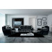 Office Furniture Black Top Cow Leather Sofa Set (SO36)